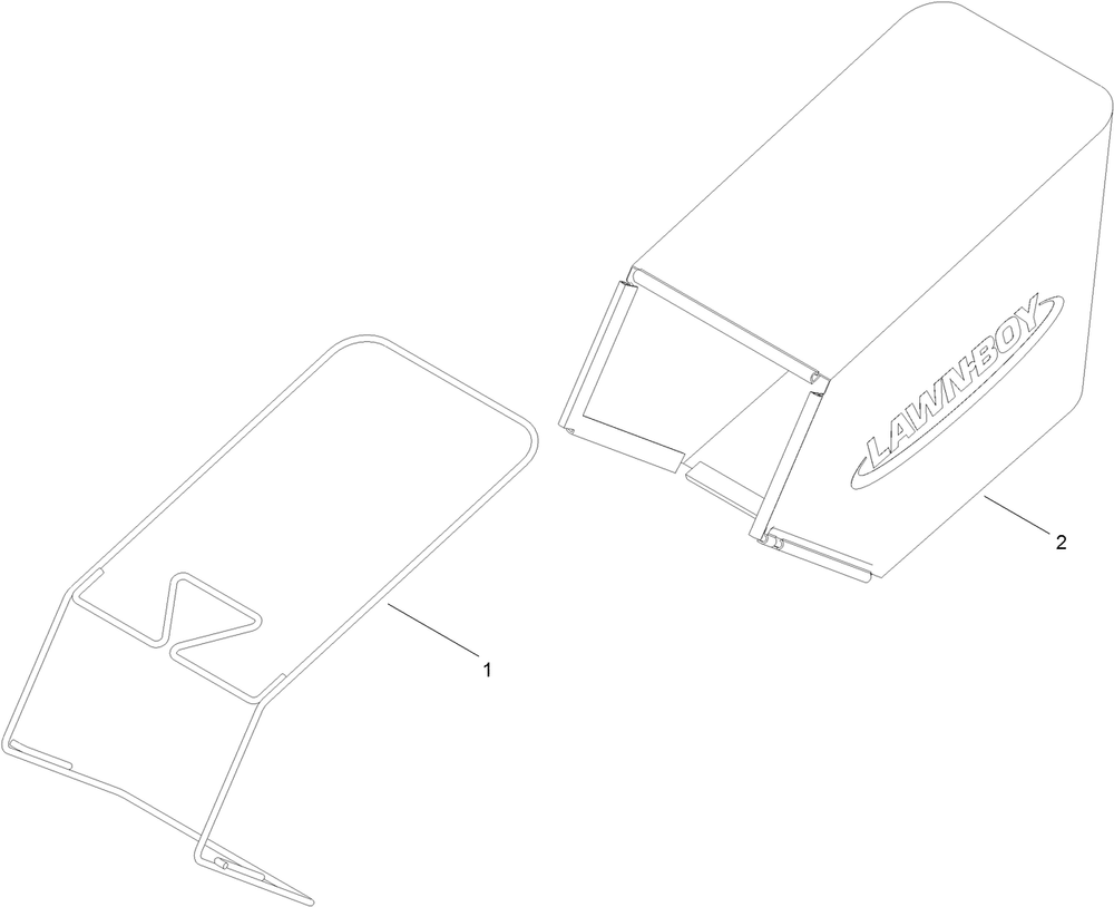 Rear Bag Assembly Diagram and Parts List for 10732 (315000001-315999999)(2015) Lawn Boy Lawn Mower